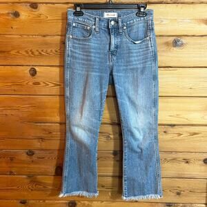 Madewell Cali Demi-Boot Frayed High Waist Denim Jeans 26P
